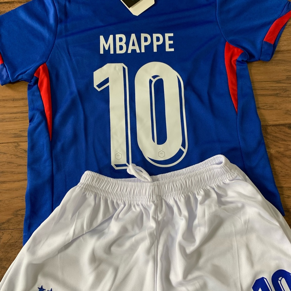 Kylian Mbappe Youth Toddler Soccer Jersey France Set Kit 2 Piece New Ships fast - Picture 3 of 7